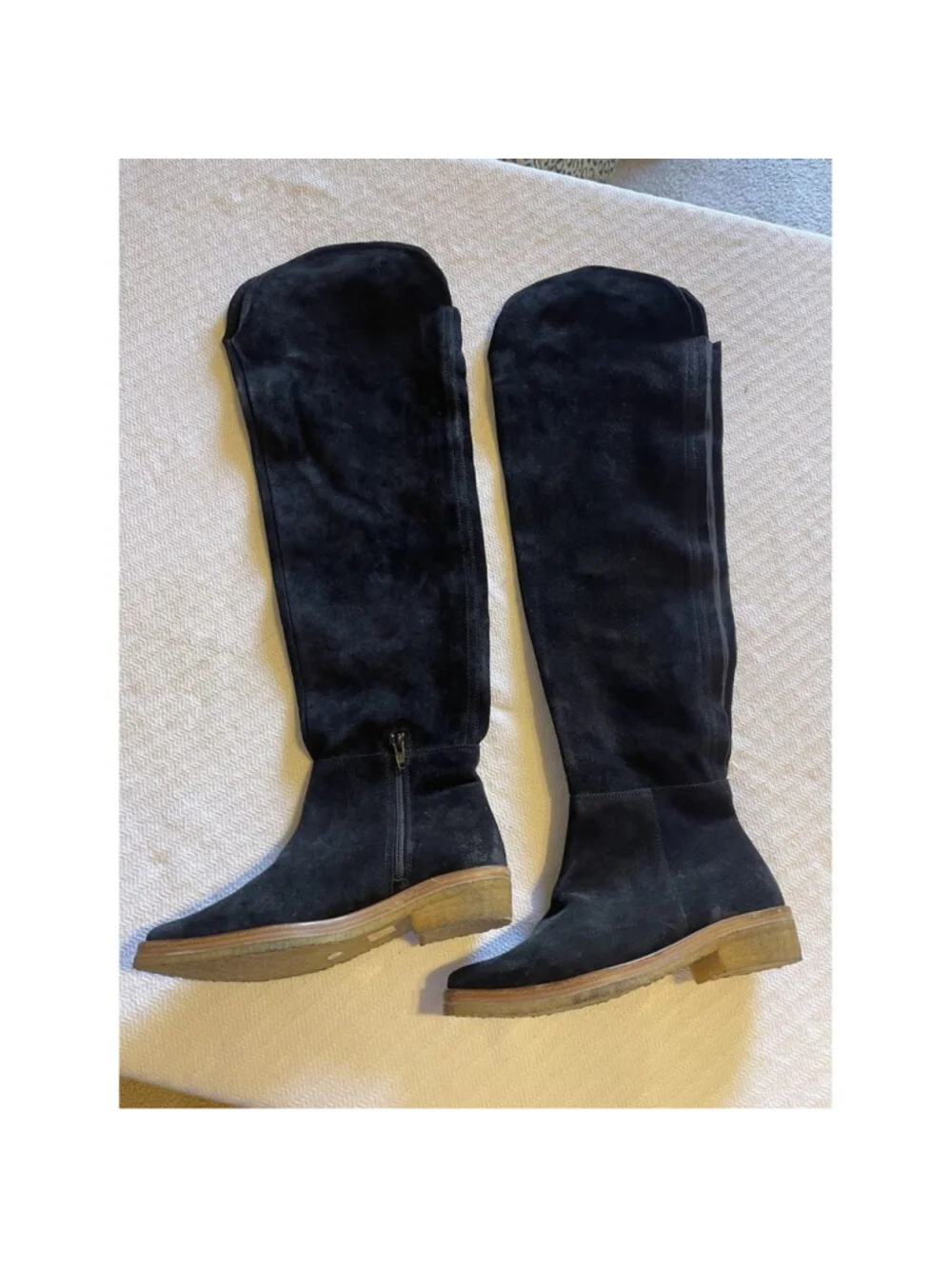 New Free People Banks Over The Knee Boots Black Festival Suede Size 36